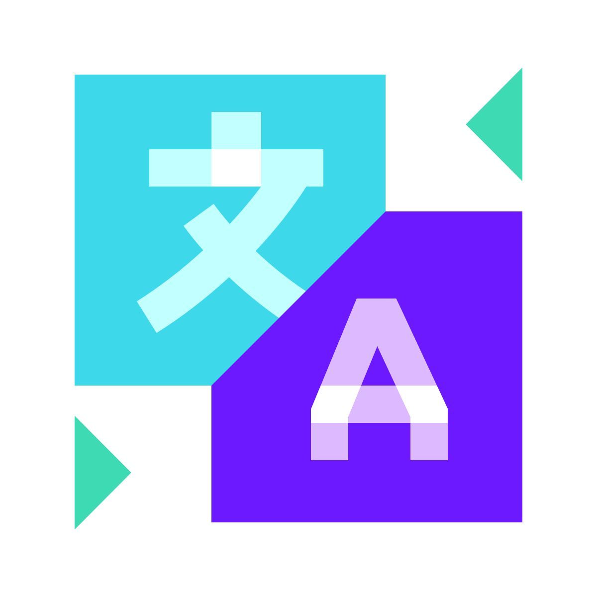 color glass style google translate icon