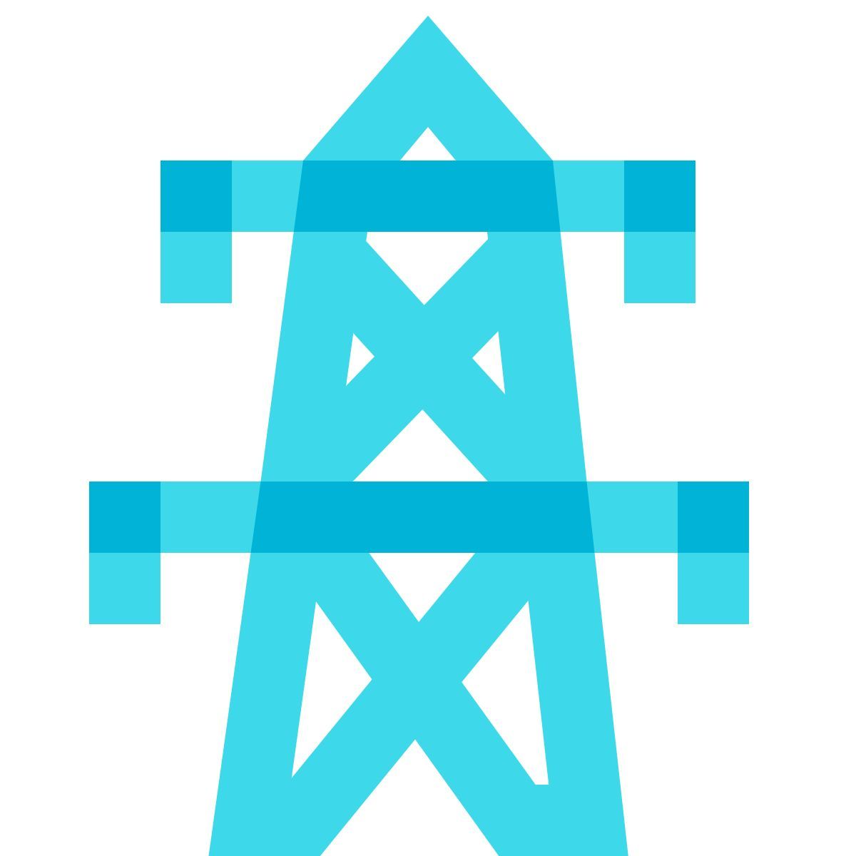 color glass style transmission tower icon