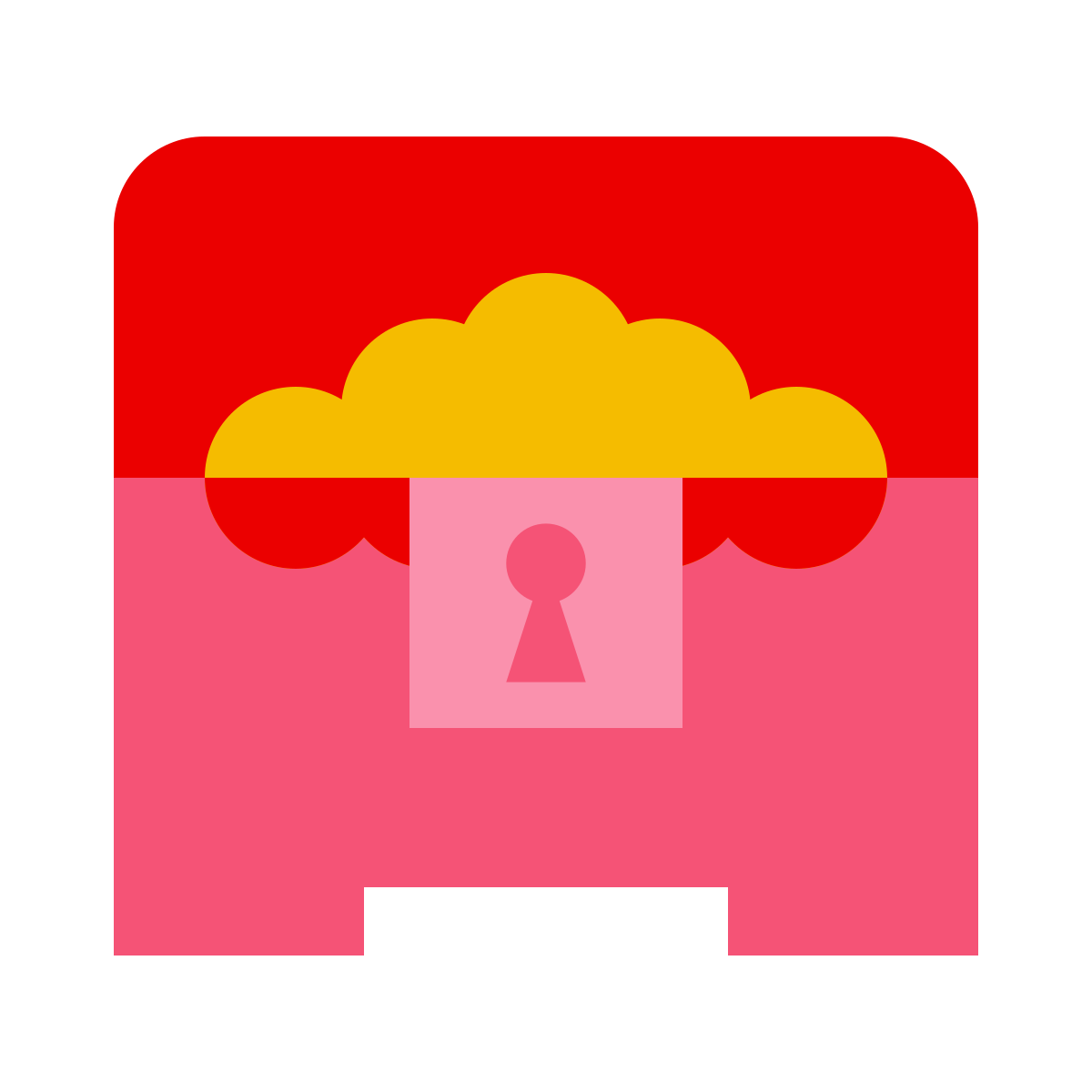 color glass style treasure chest icon