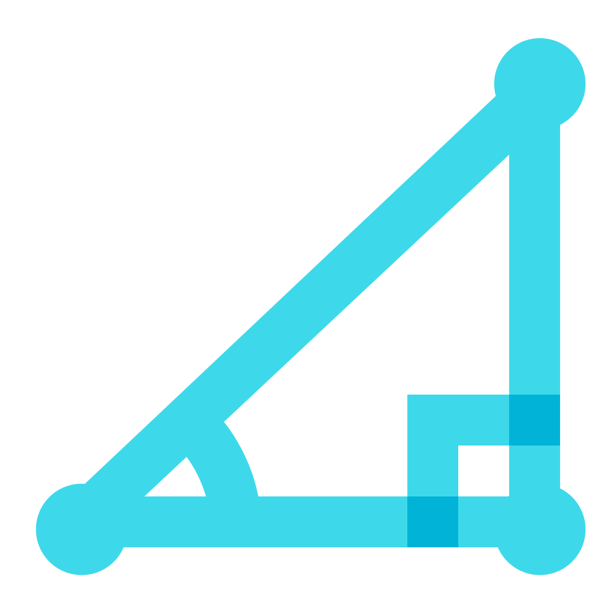 color glass style trigonometry icon