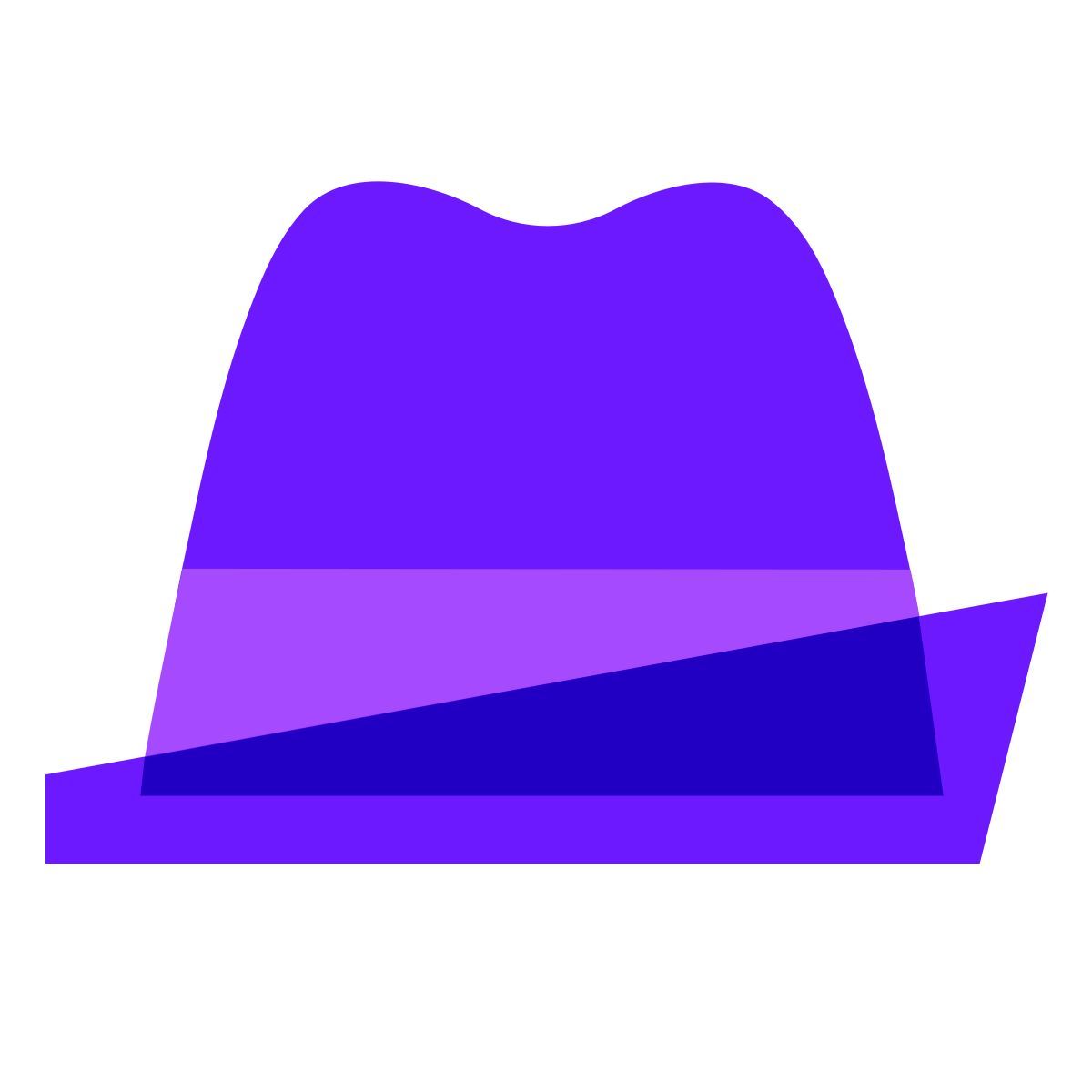 color glass style hat icon