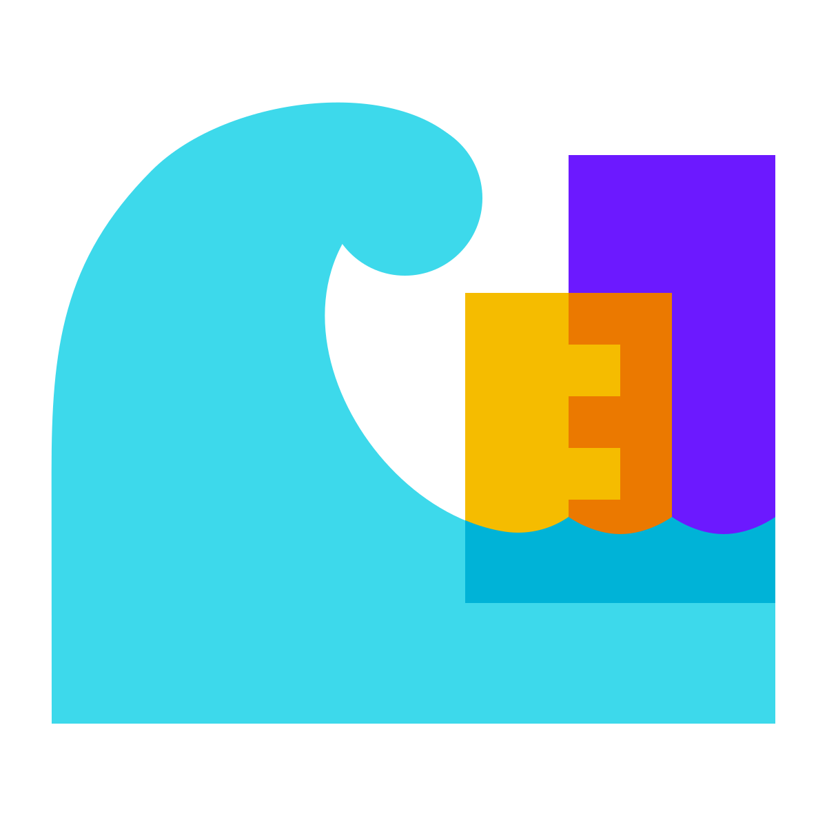 color glass style tsunami icon