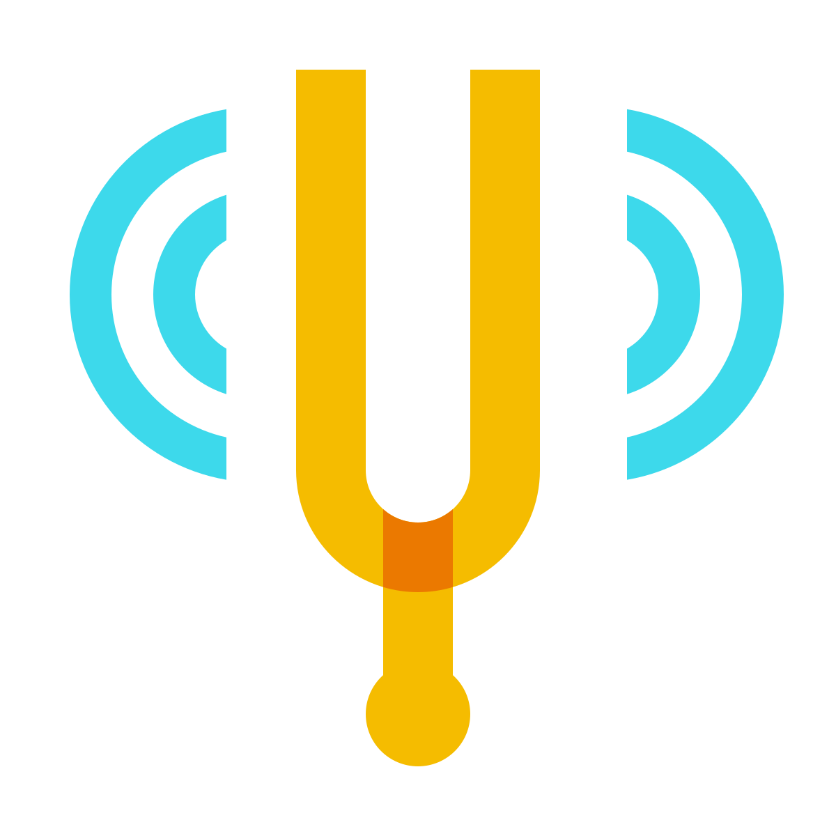 color glass style tuning fork icon
