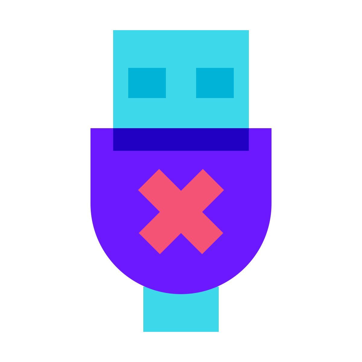 color glass style usb getrennt icon