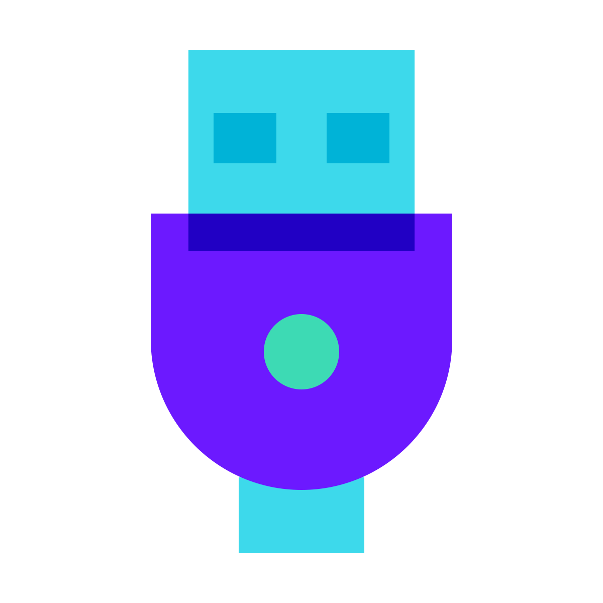 color glass style usb on icon