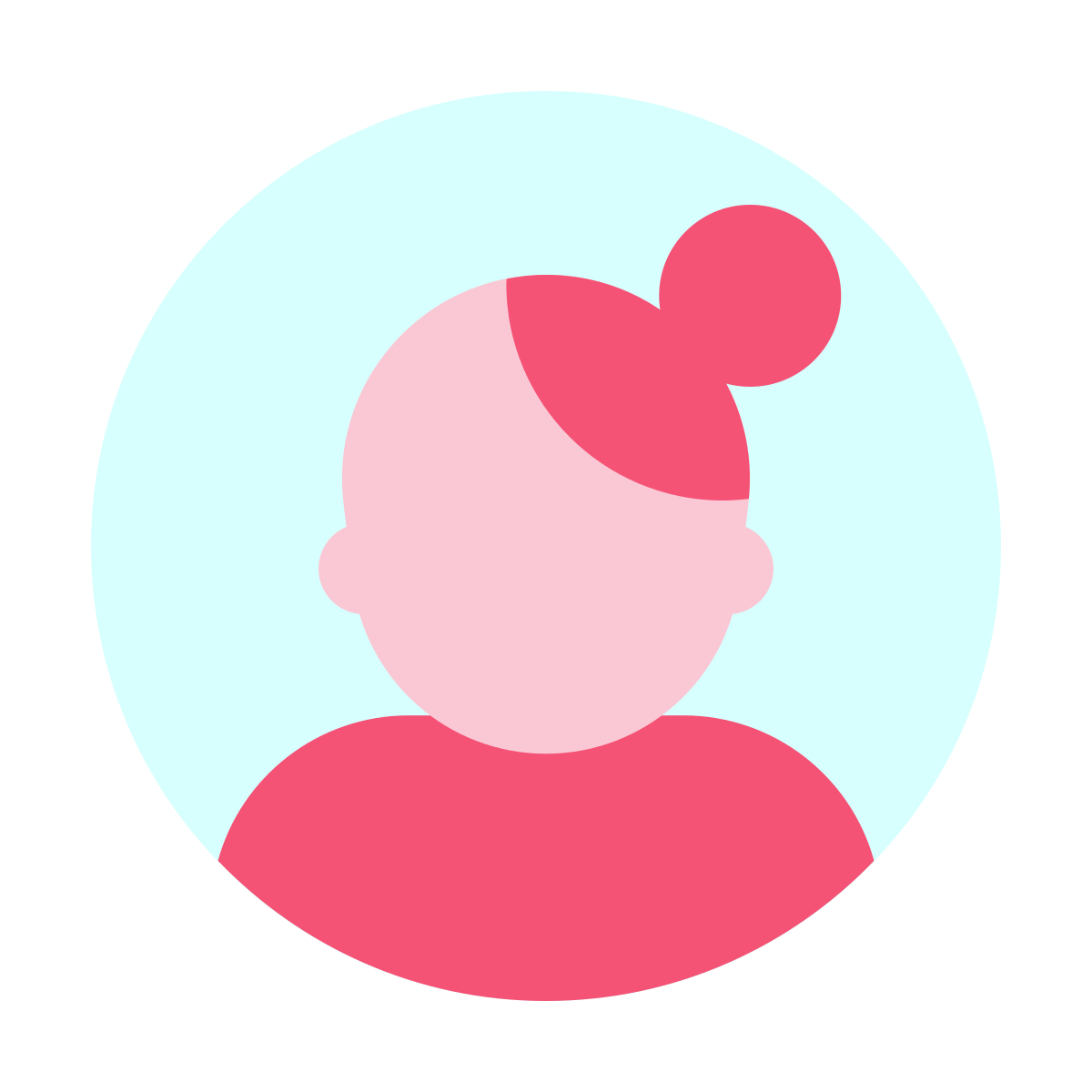 color glass style user female circle icon
