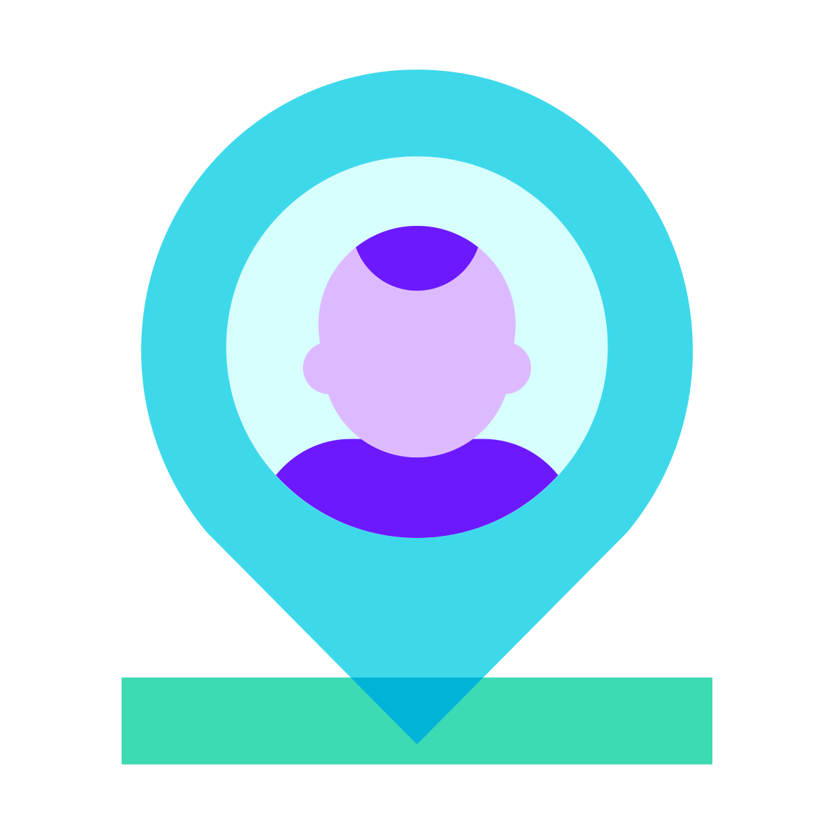 color glass style user location icon