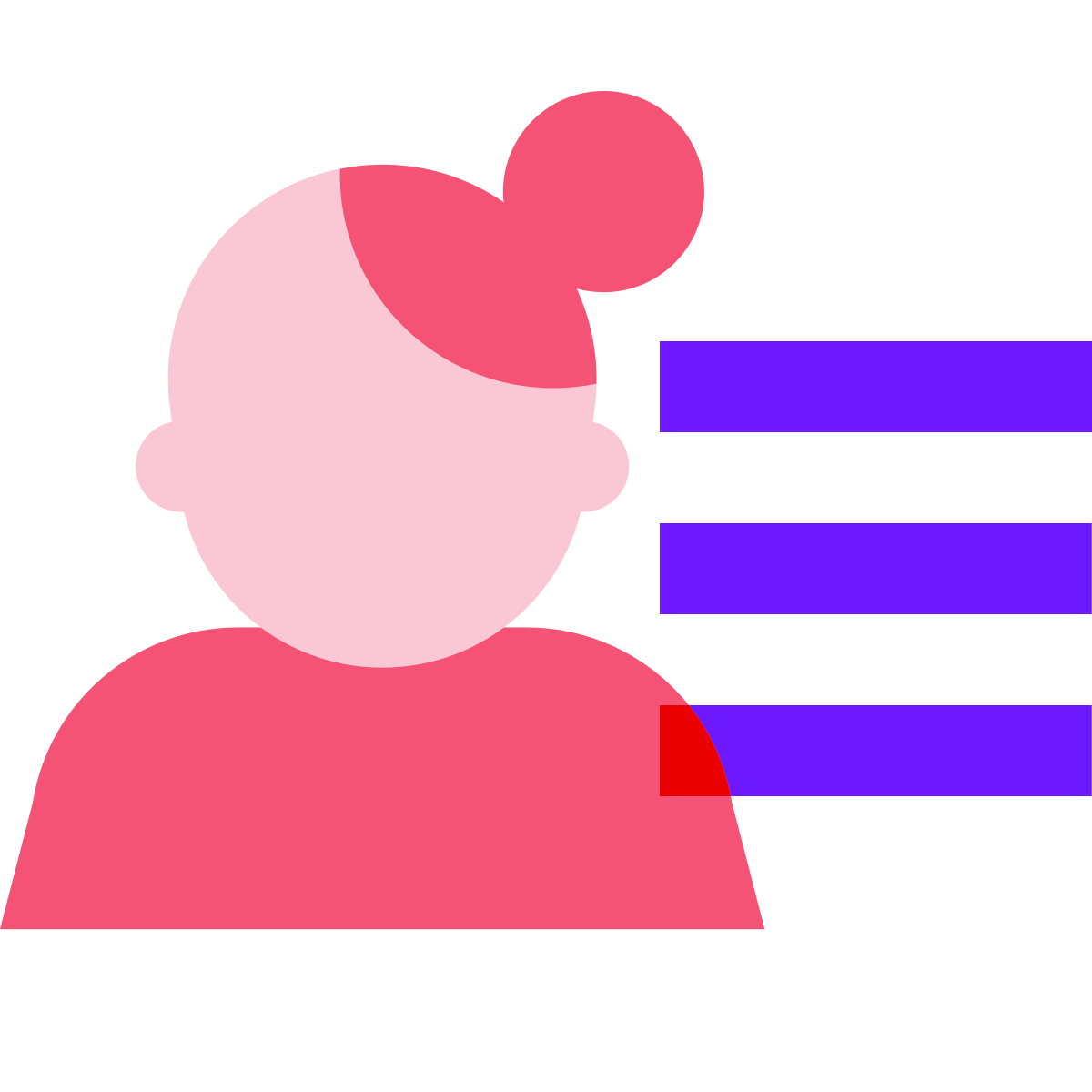 color glass style user menu female icon
