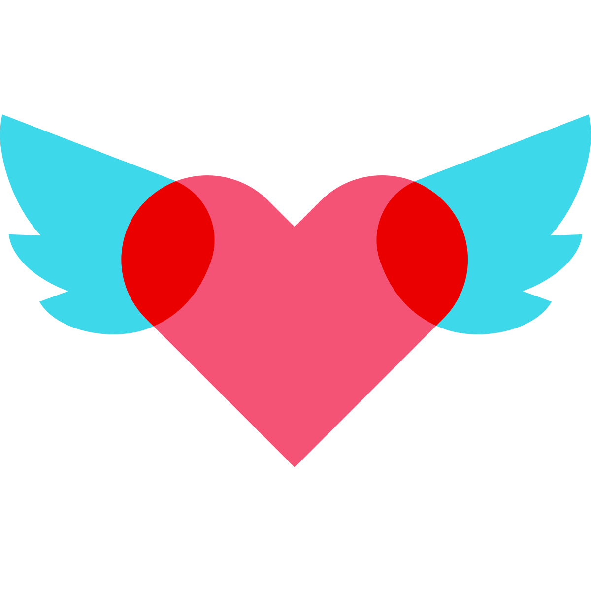 color glass style valentine wings icon