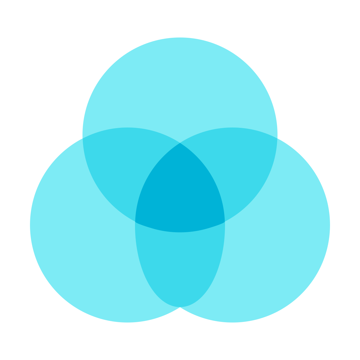 color glass style venn diagram icon
