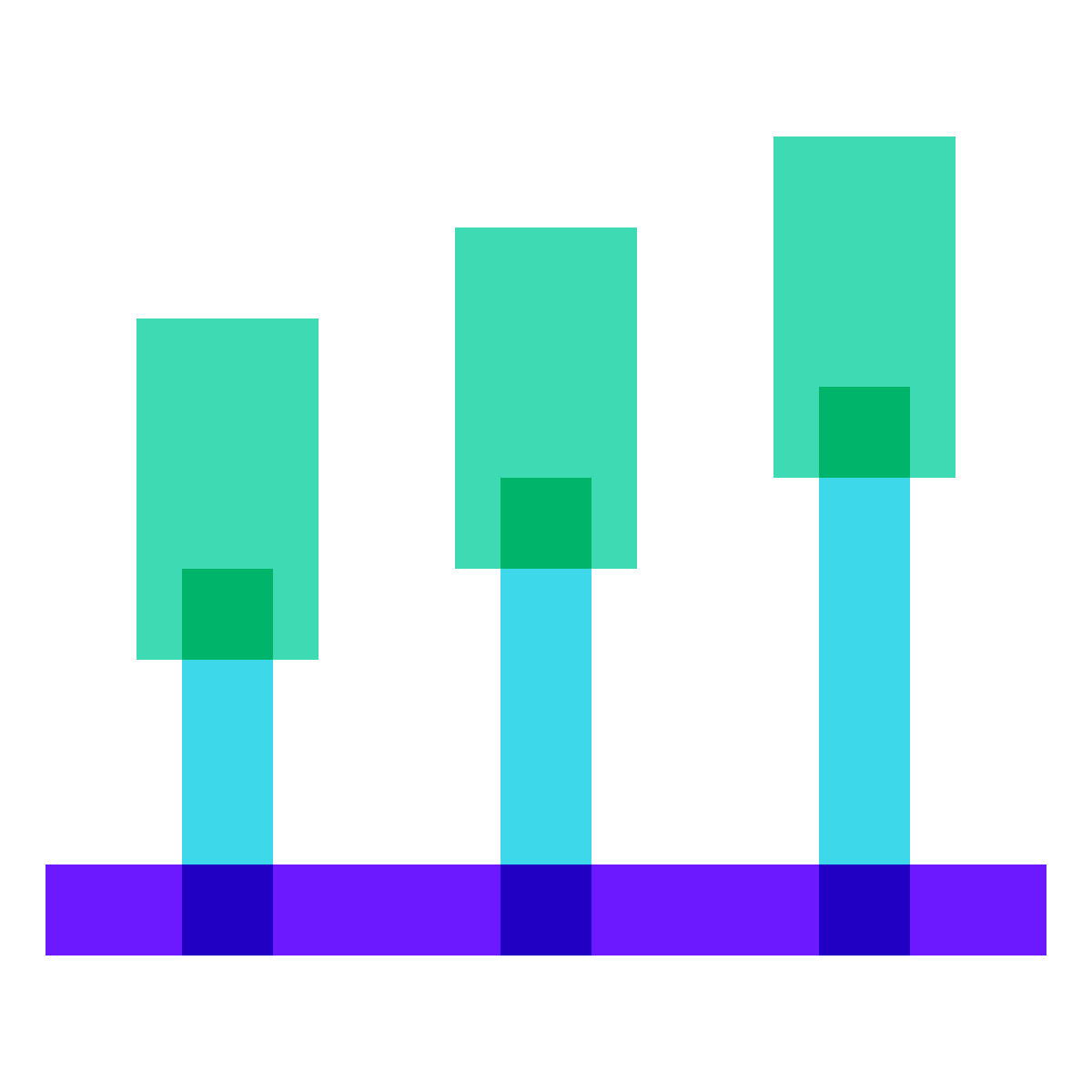 color glass style vertical timeline icon