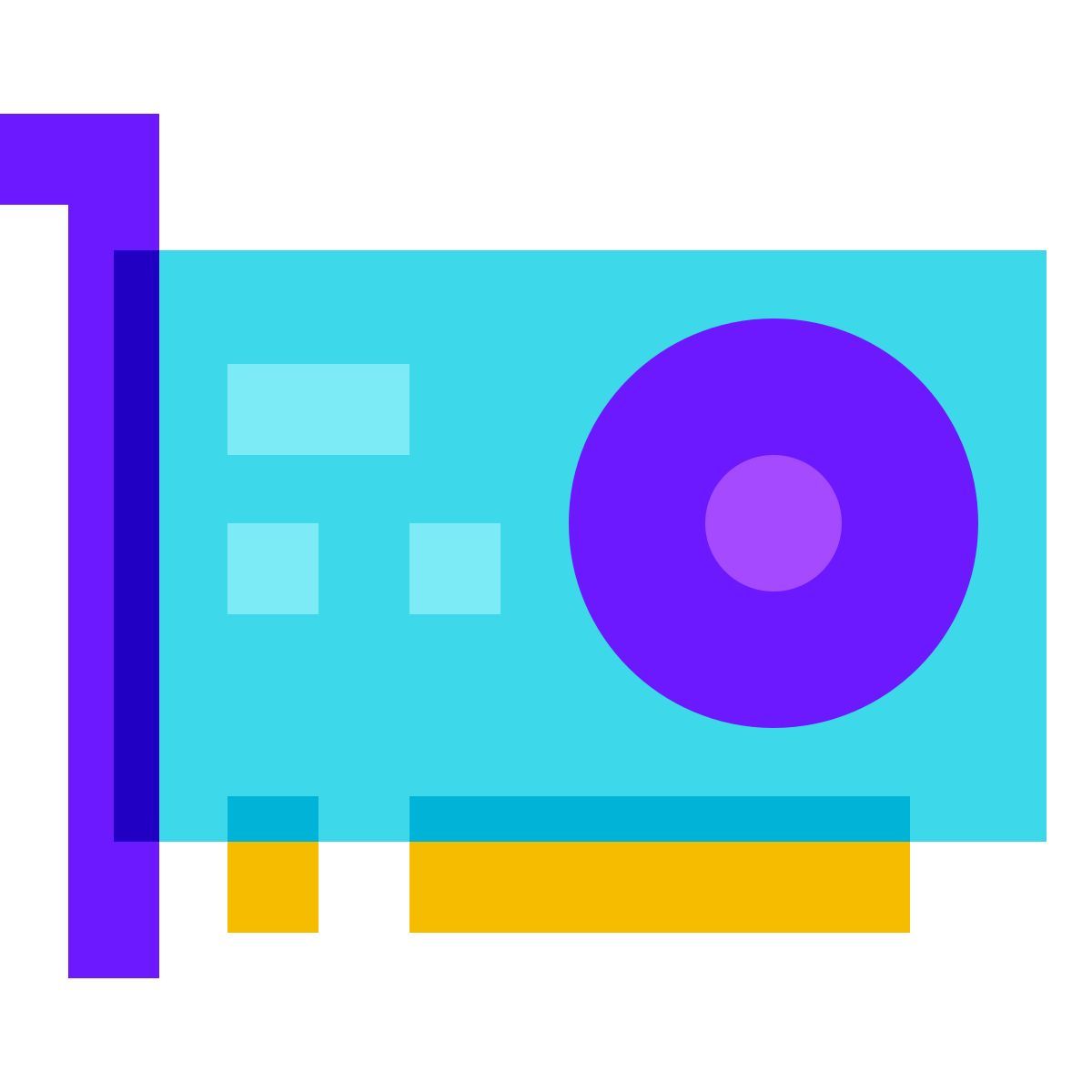 color glass style video card icon