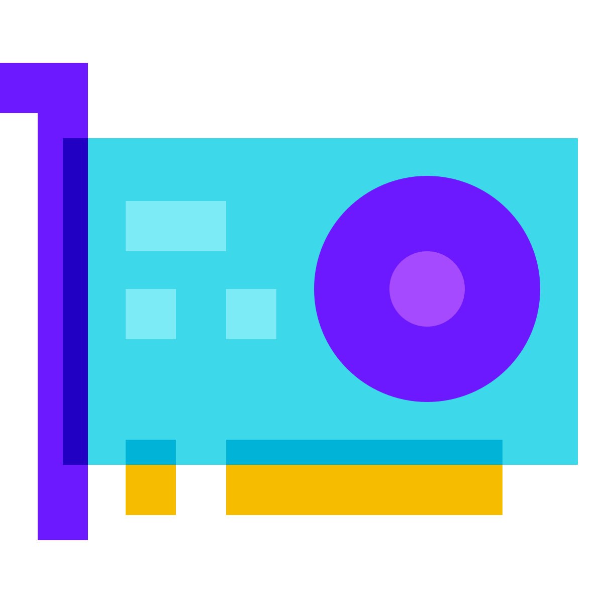 color glass style video card icon