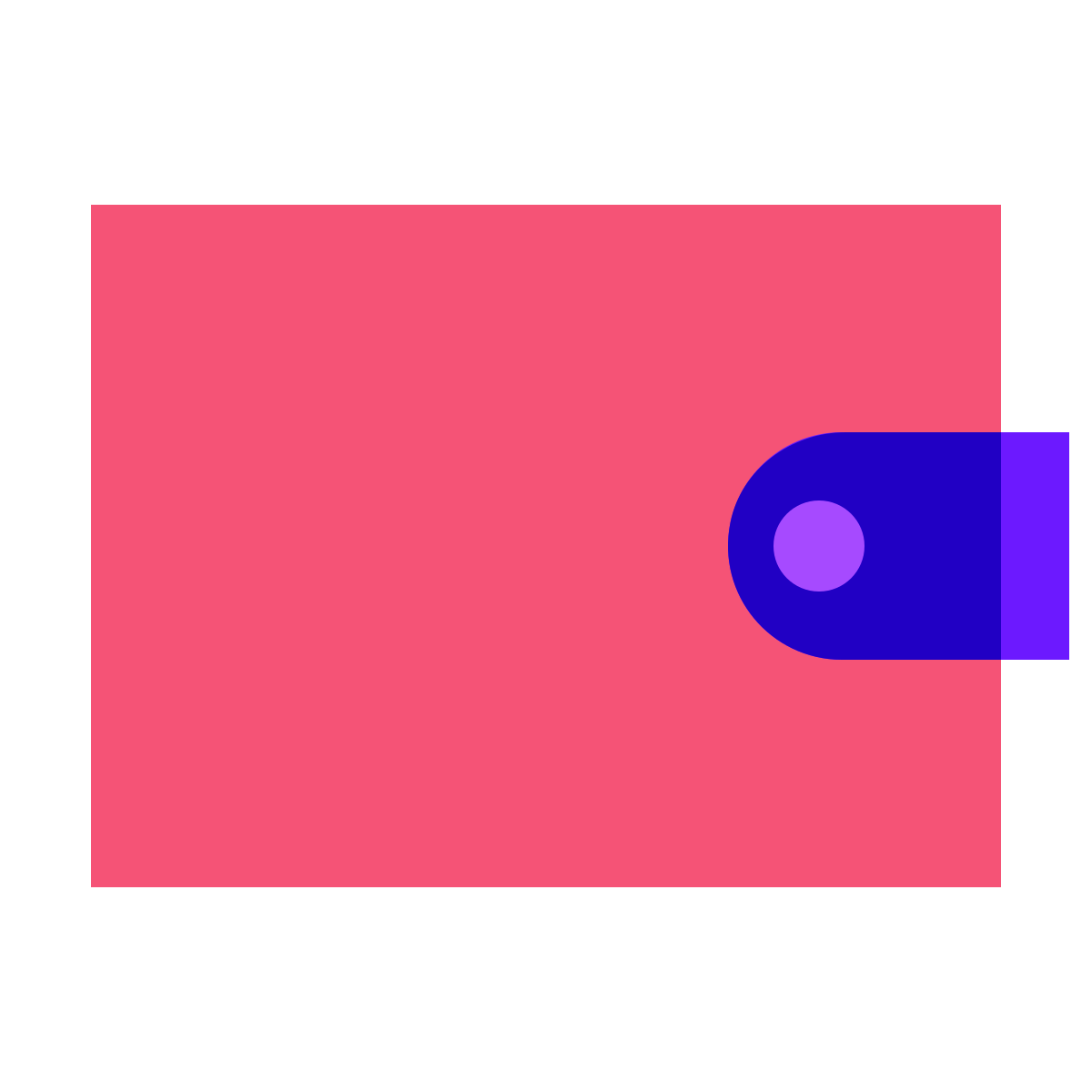 color glass style wallet icon