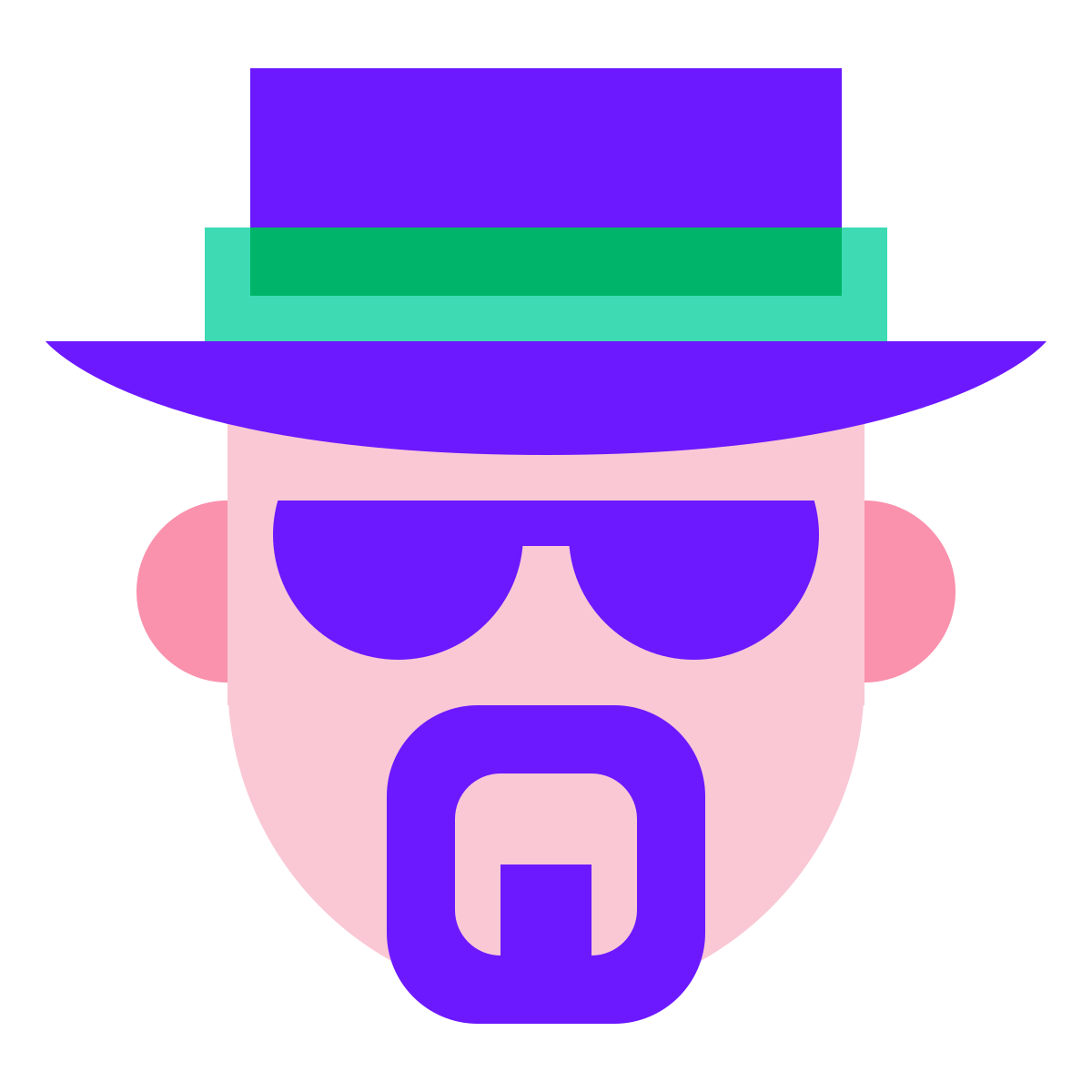 color glass style walter white icon