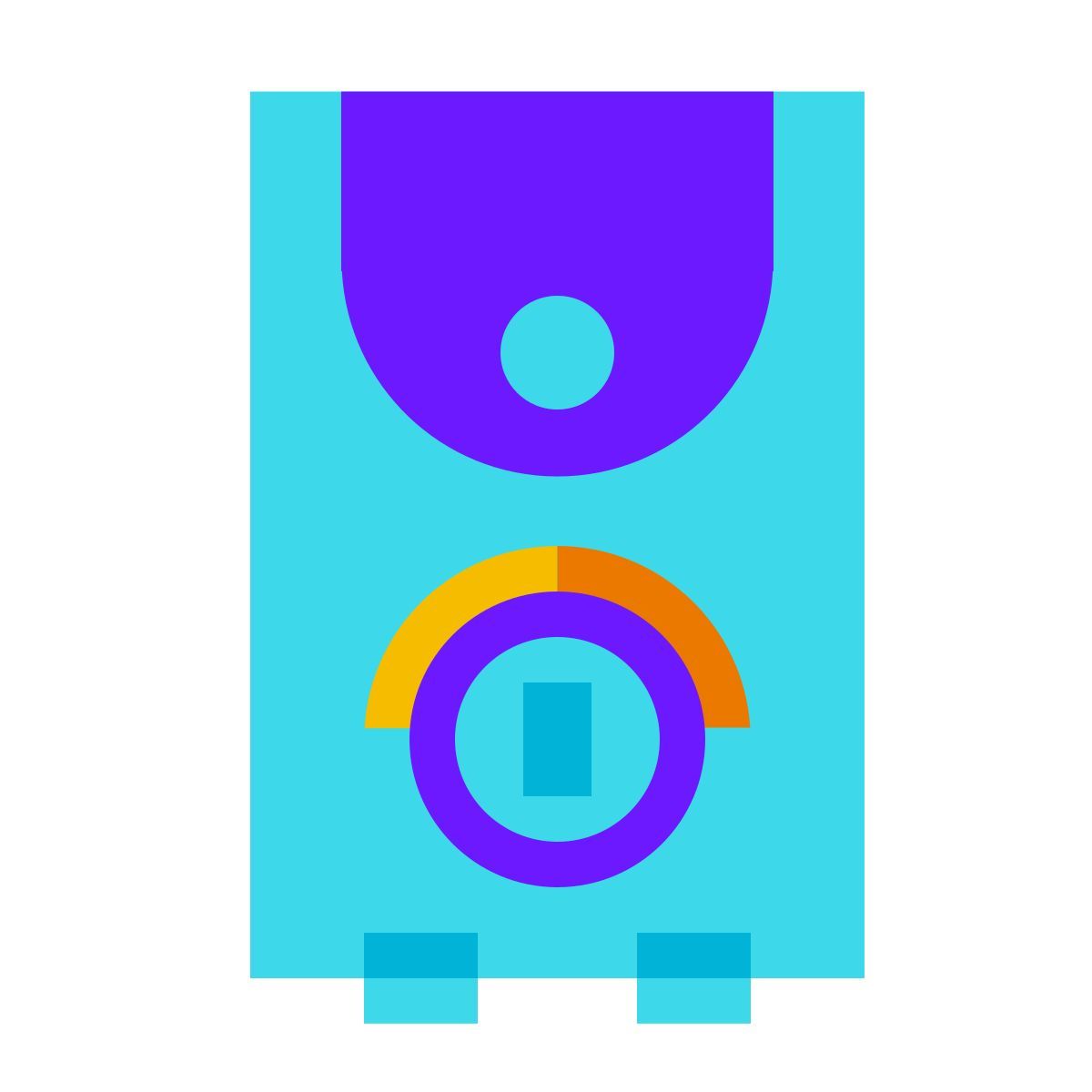 color glass style water heater icon