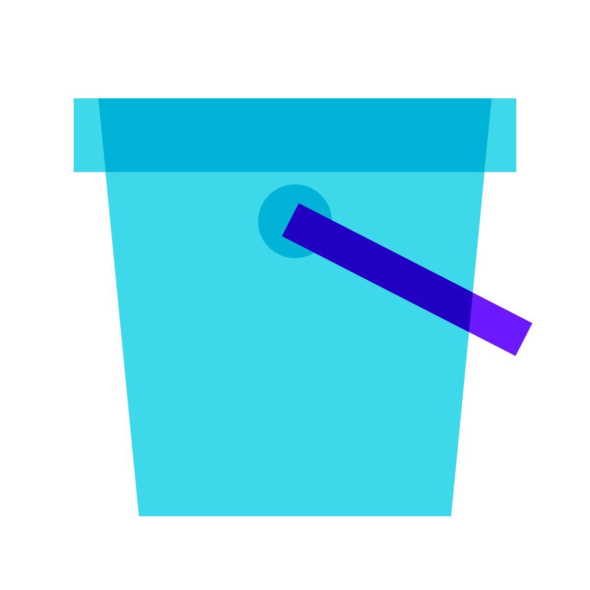 color glass style secchio d&#39;acqua icon