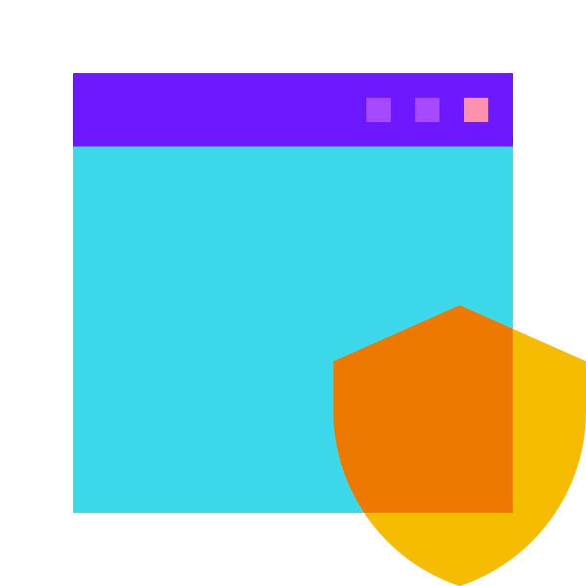 color glass style web application firewall icon