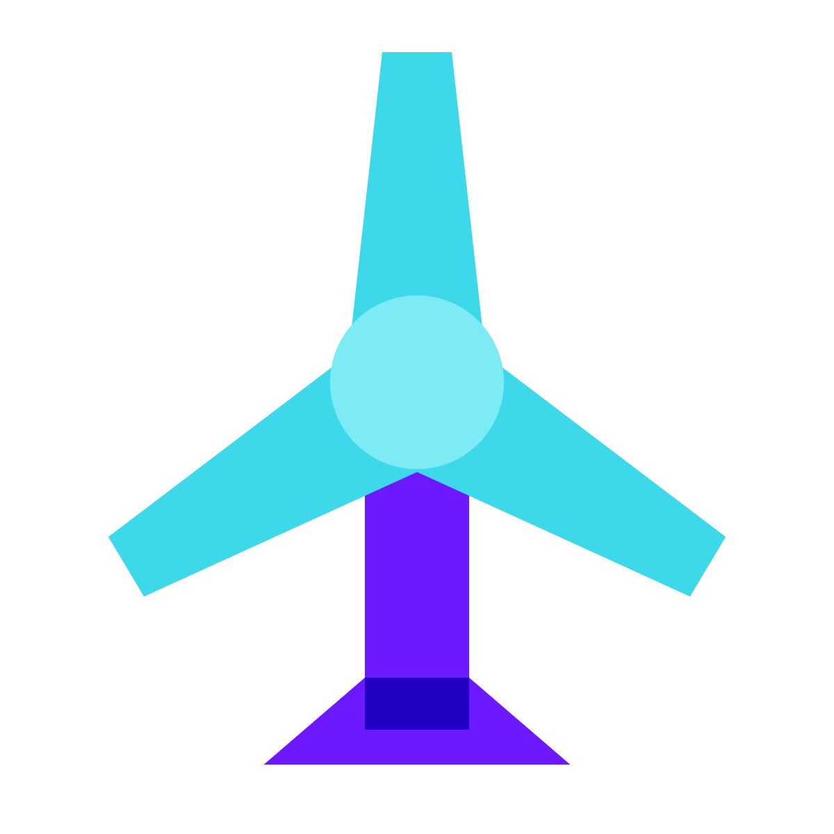 color glass style wind turbine icon