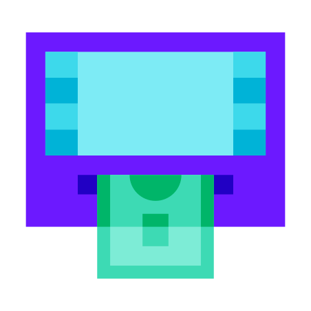 カラーグラス スタイルでの Atm のアイコン