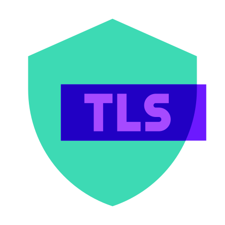 Tls icon in color glass style