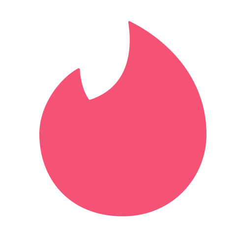 Tinder Icon In Color Glass Style