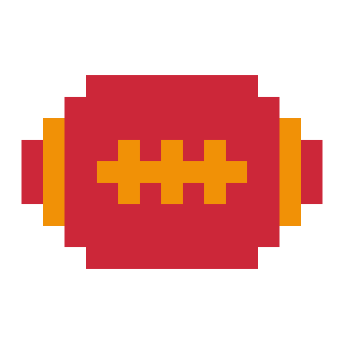 color pixels style american football ball icon
