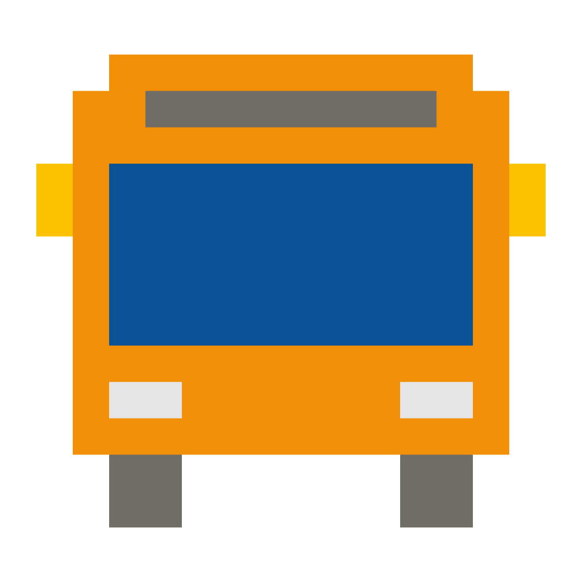color pixels style bus icon