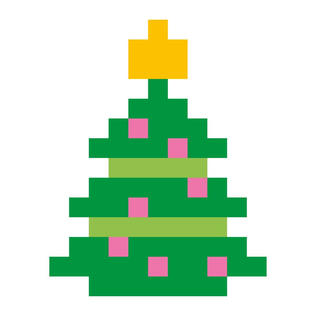 color pixels style christmas tree icon