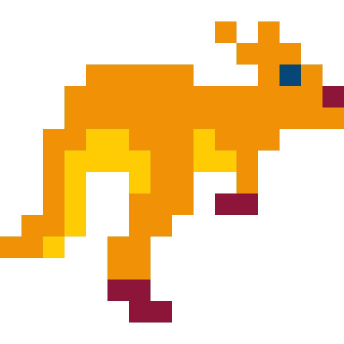 color pixels style kangaroo icon