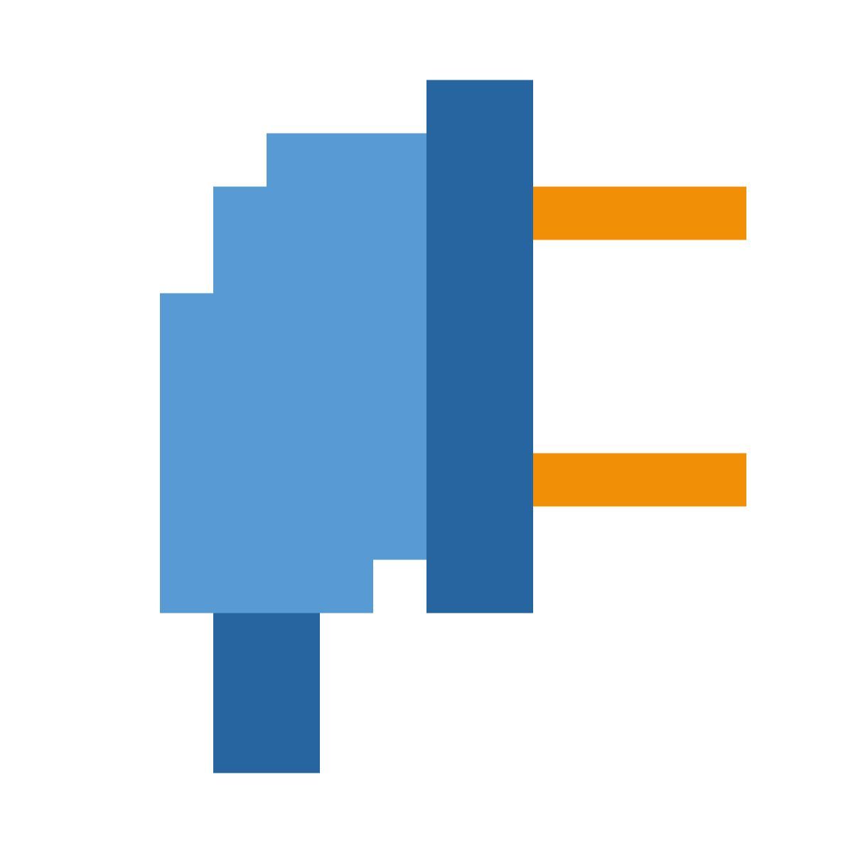color pixels style plug icon