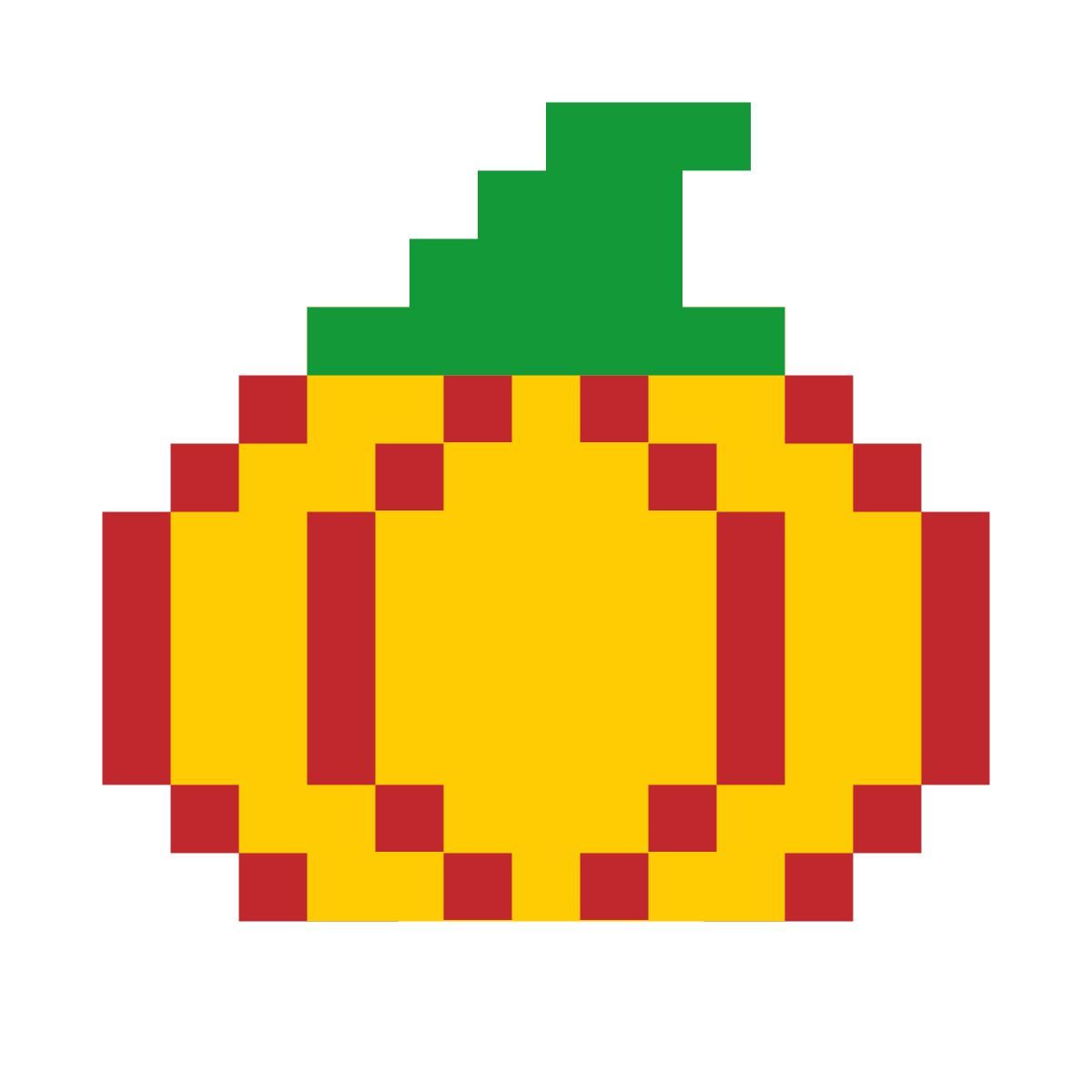 color pixels style pumpkin icon