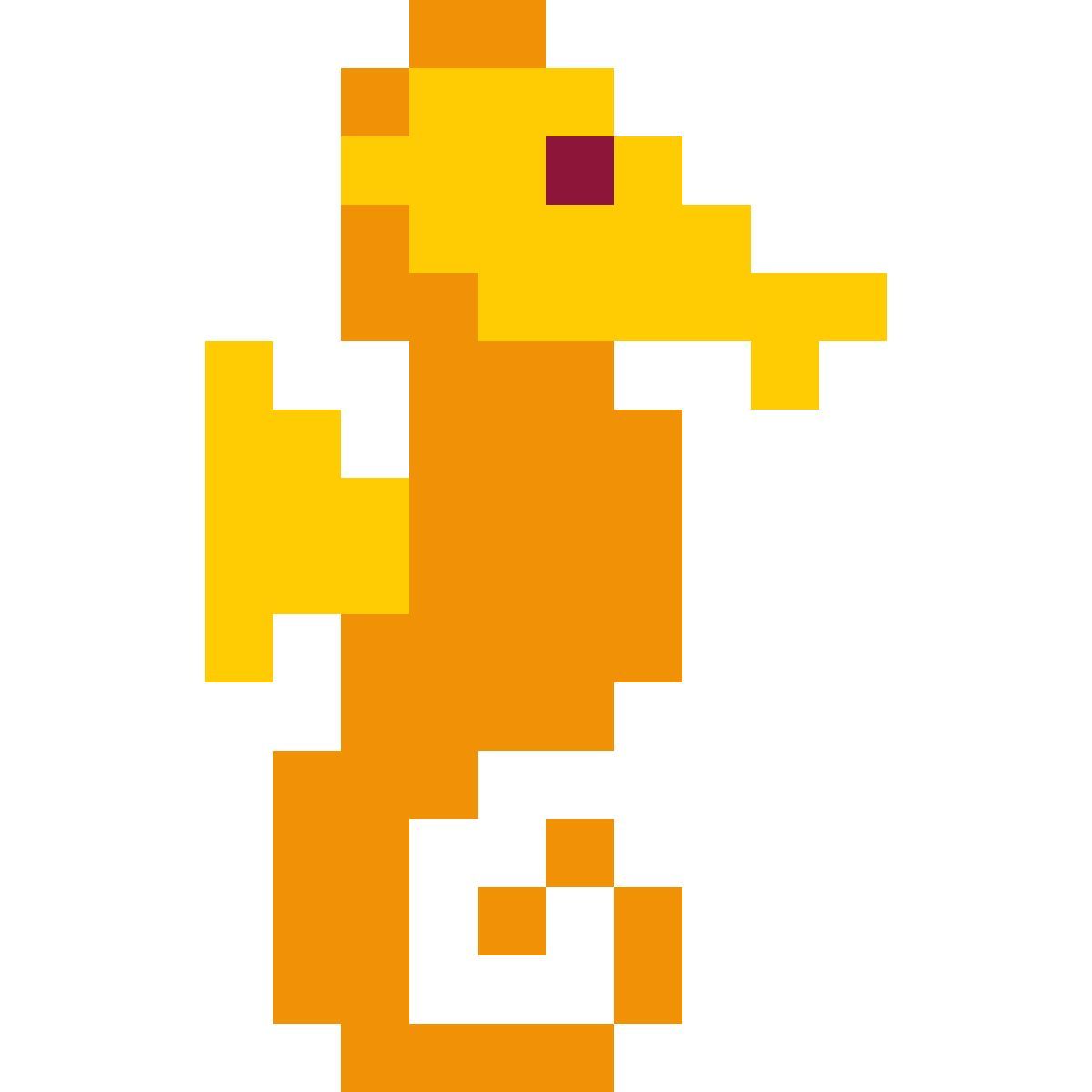 color pixels style cavalluccio marino icon