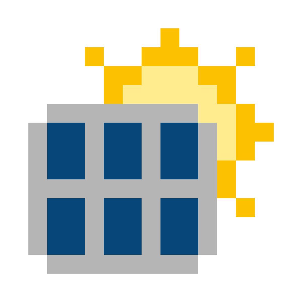 color pixels style solar panel icon