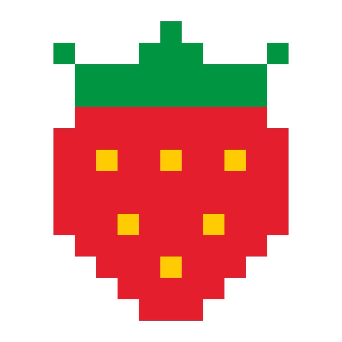 color pixels style strawberry icon
