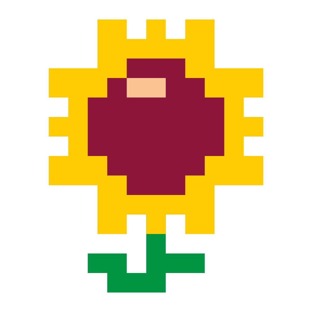 color pixels style sunflower icon