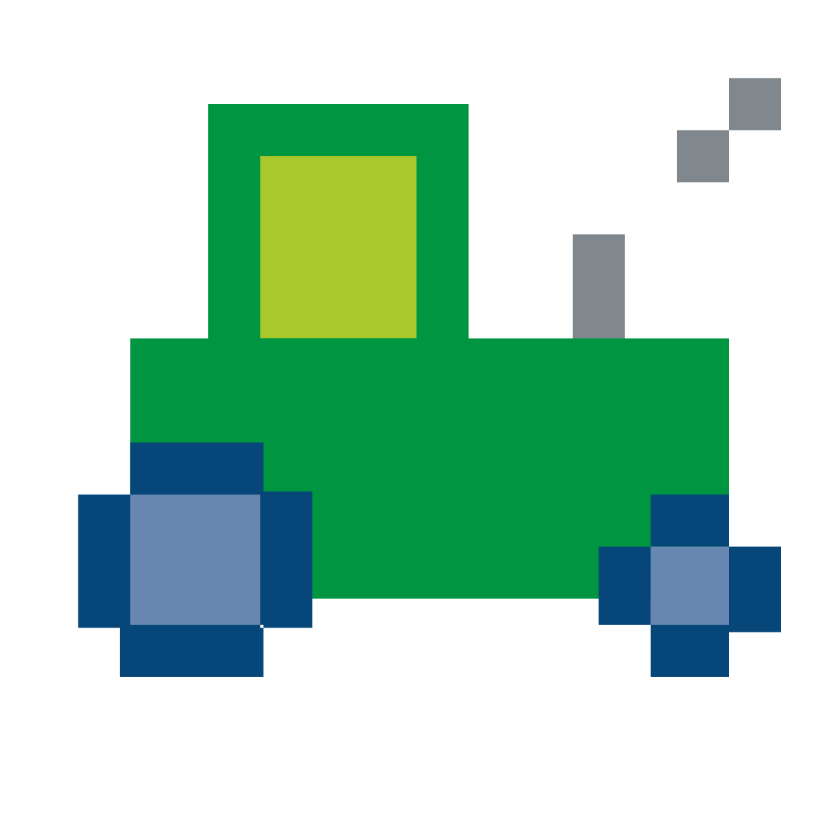 color pixels style tractor icon