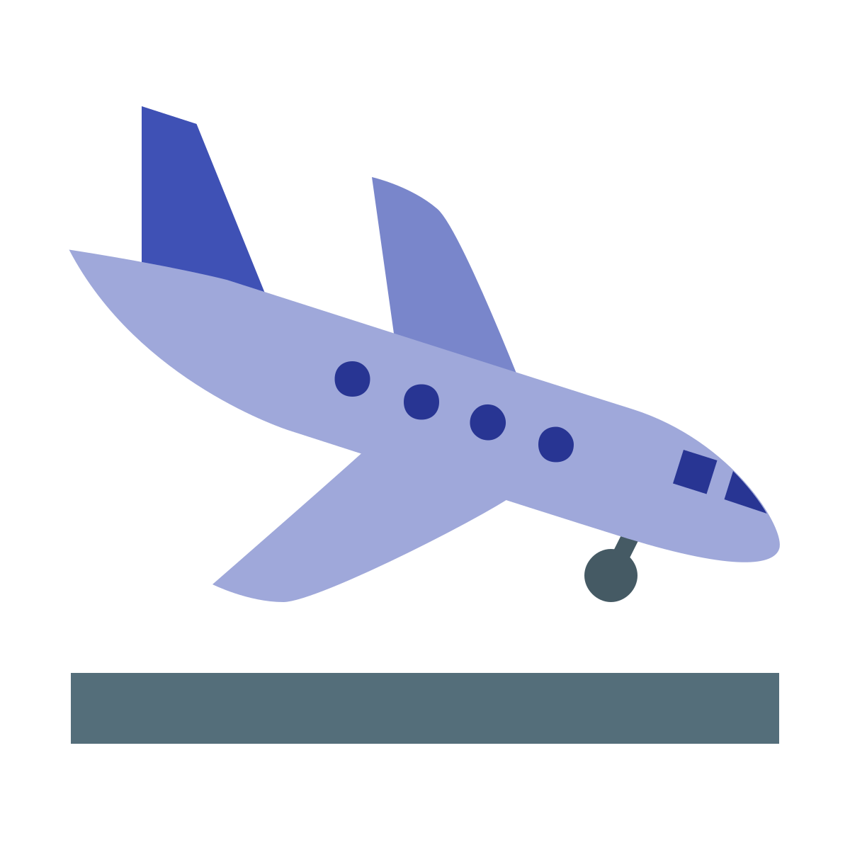 color style airplane landing  v2 icon