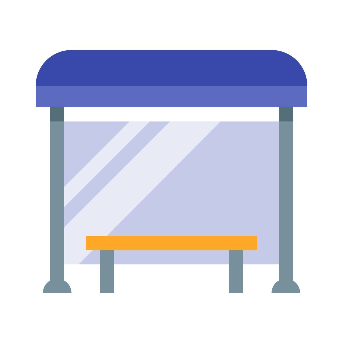 color style bus stop icon
