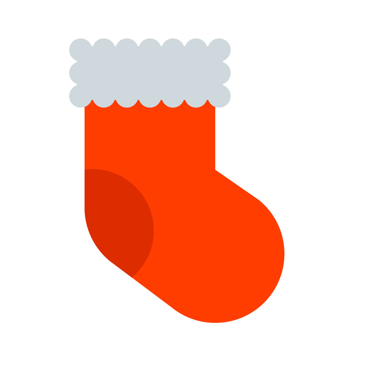 color style christmas stocking icon