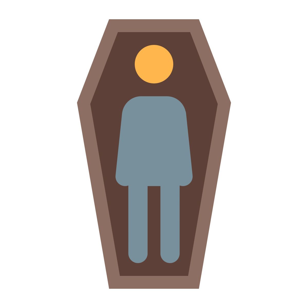 color style toter mann im sarg icon