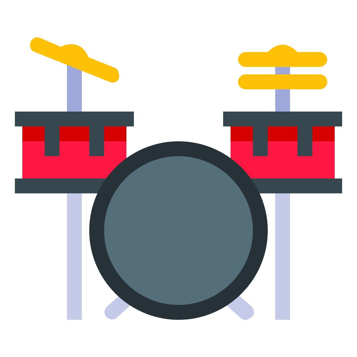 color style drum set icon
