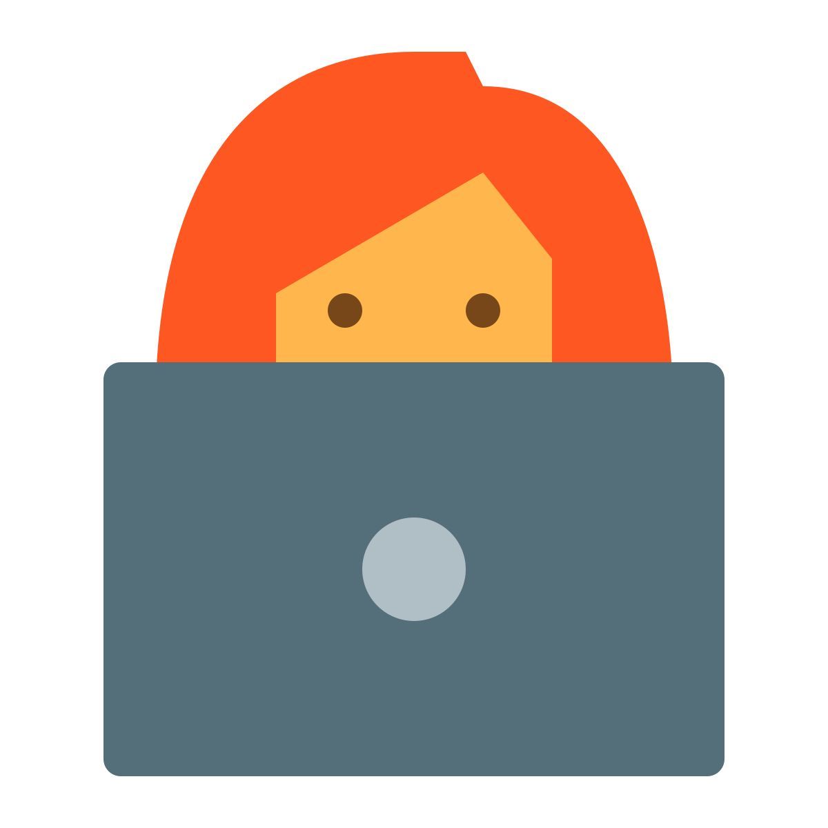 color style 使用笔记本电脑工作的女性 icon