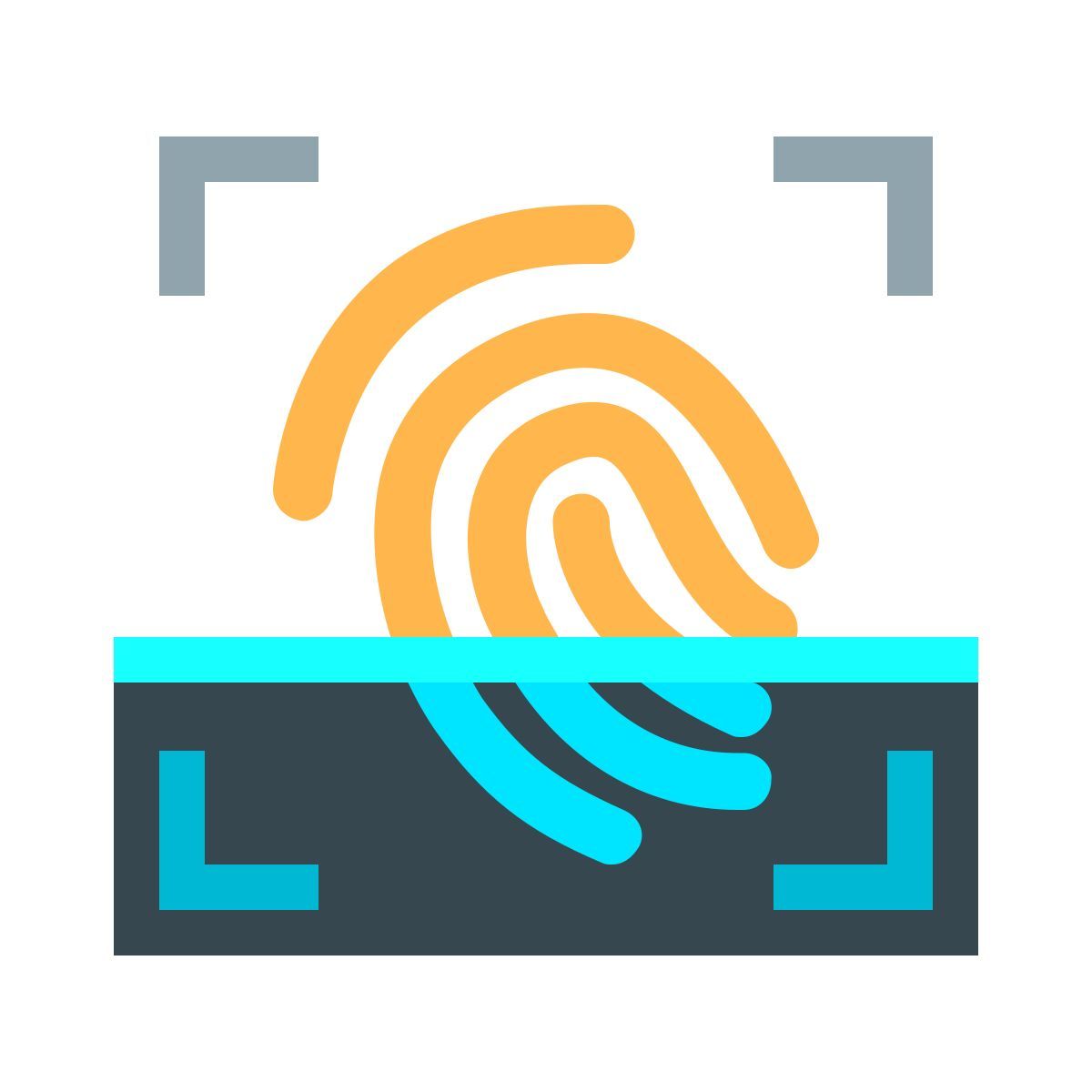 color style fingerprint scan icon