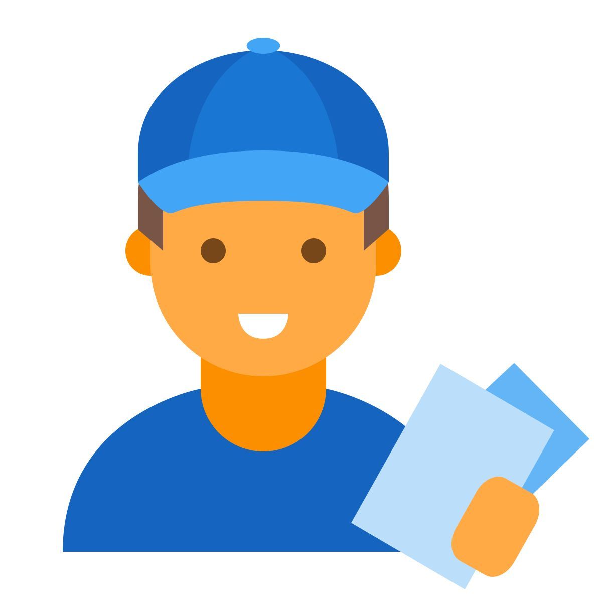 color style 전단지 배포자 남성 피부 유형 3 icon