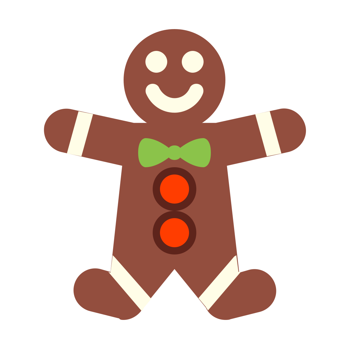 color style gingerbread man icon