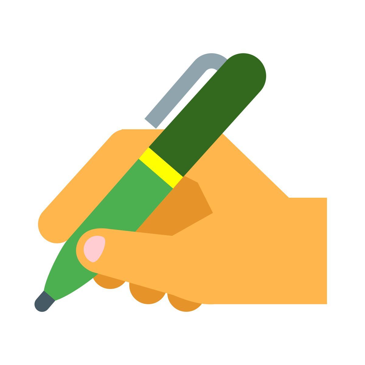 color style hand mit stift icon
