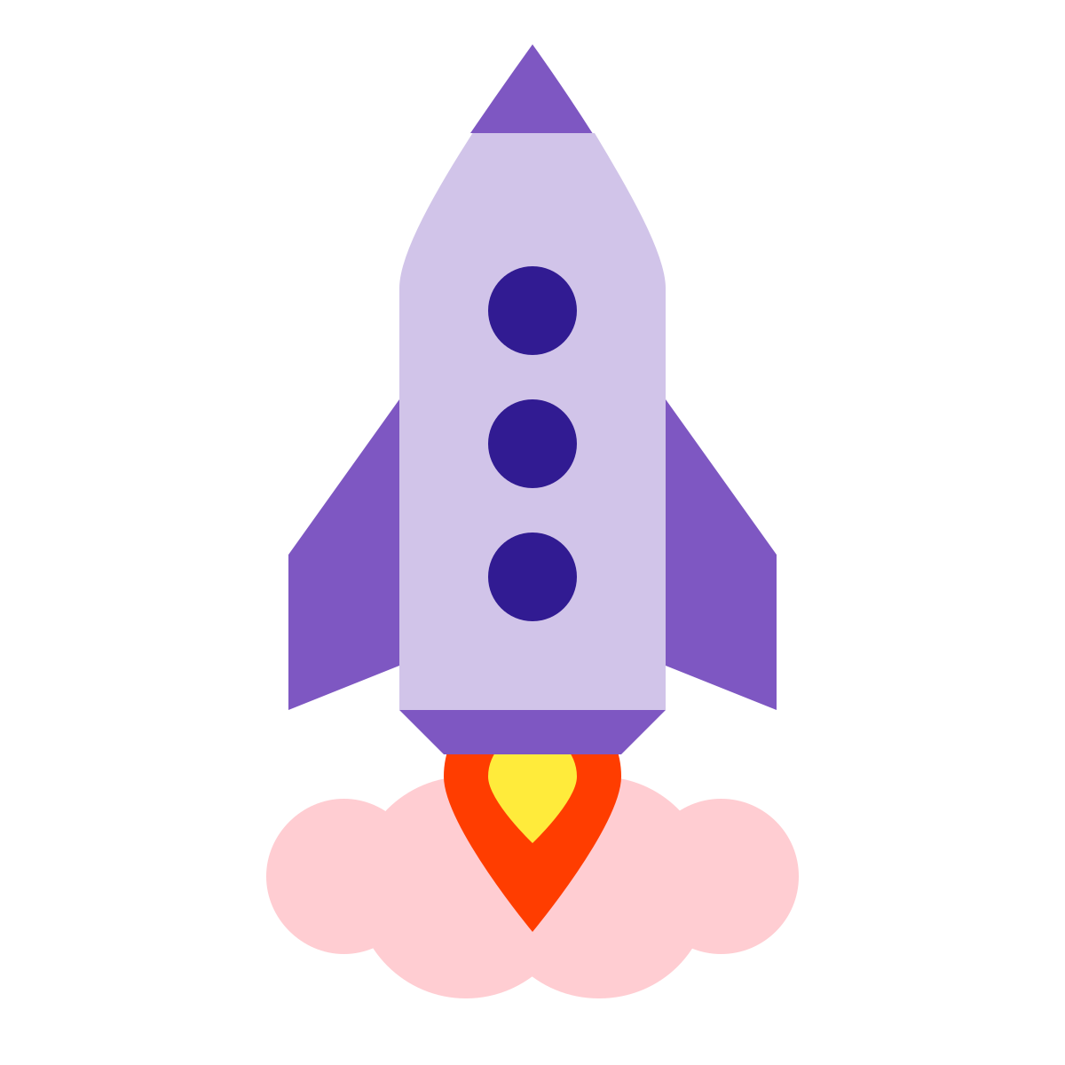color style launched rocket  v2 icon