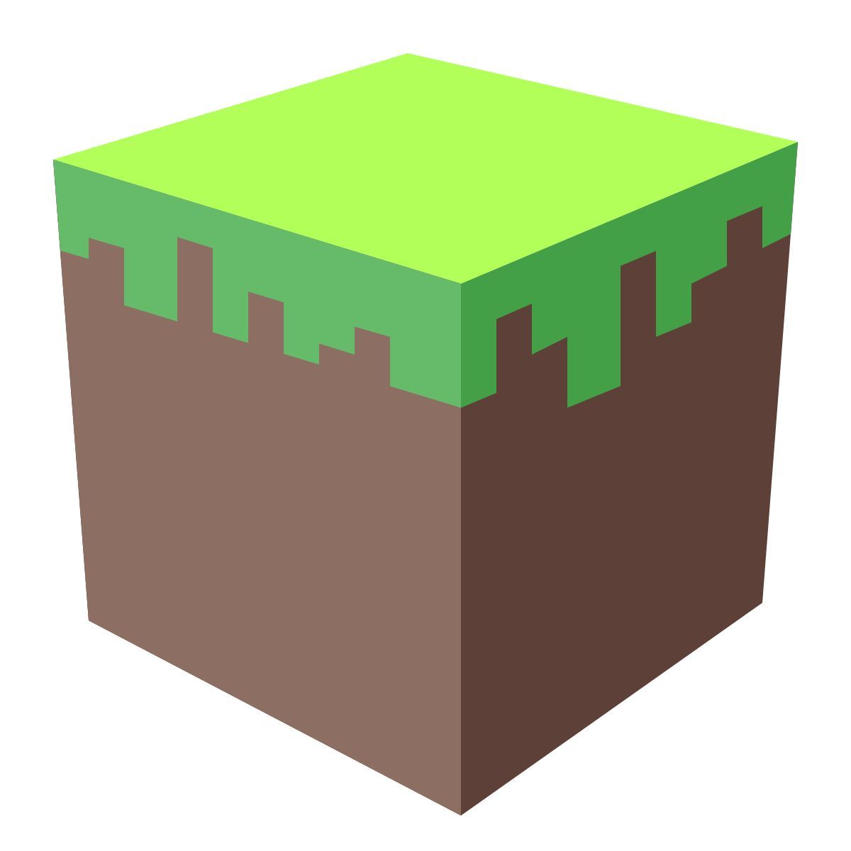 color style minecraft grass cube icon