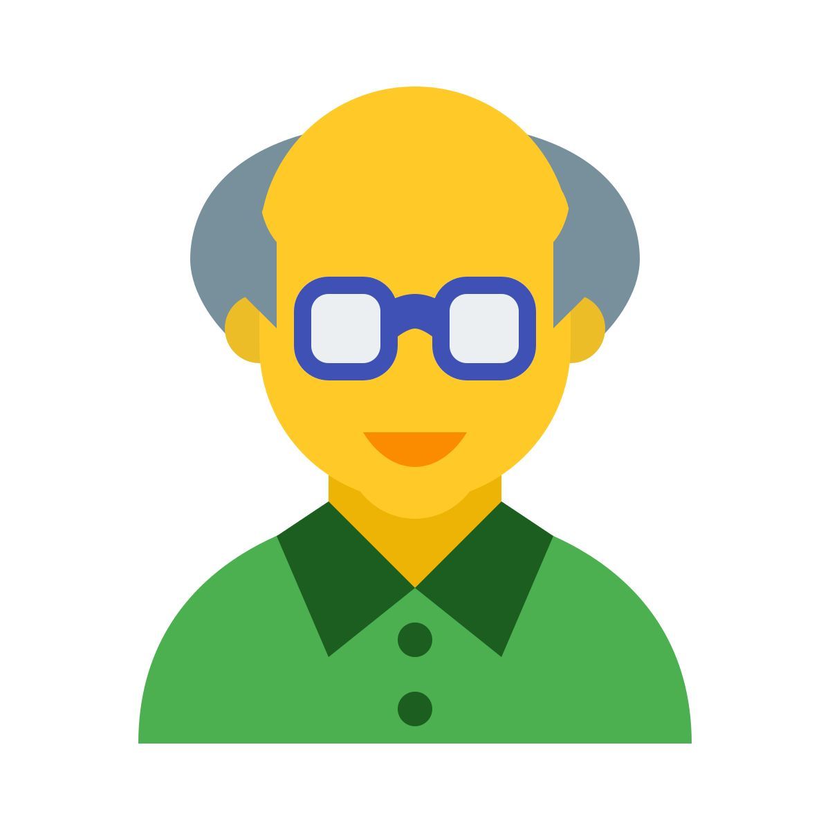 color style alter mann lächelnd icon